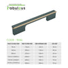 Aluminium Wardrobe Cabinet Handle 9046 | Satin Black + Spray Black, Gold Matt + Gold PVD, Pista + Gold PVD, Sartin Copper + R.G. PVD | 96mm, 160mm, 288mm, 450mm, 600mm, 900mm